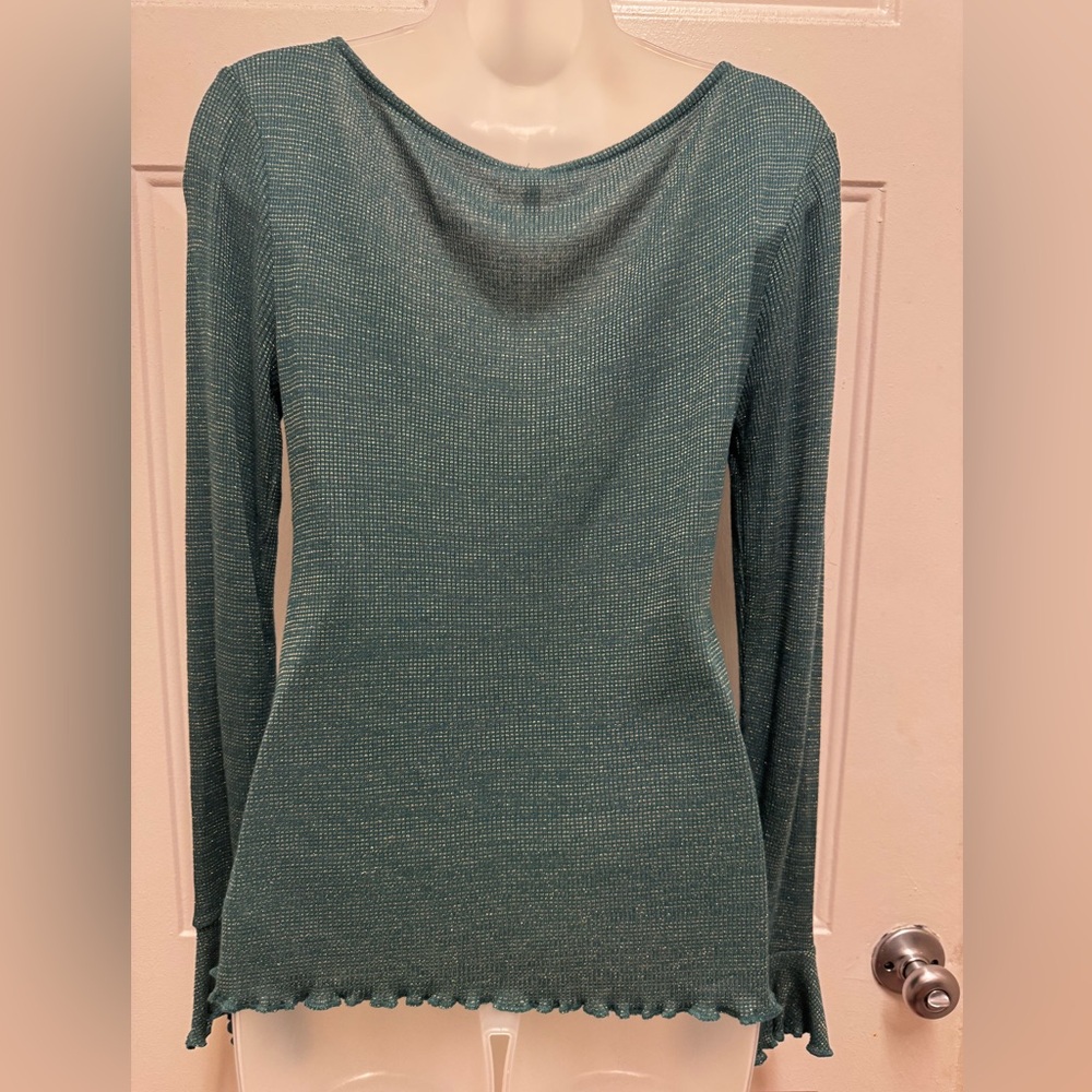 Free People Knit Long Sleeve Tie Front Top - Picture 2 of 3